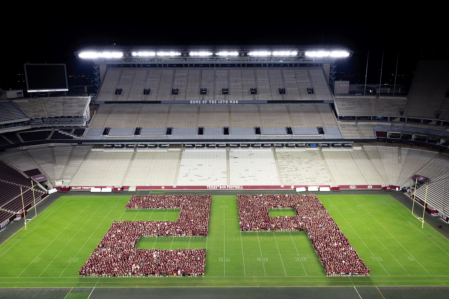 Class of '29 class photo on Kyle Field.